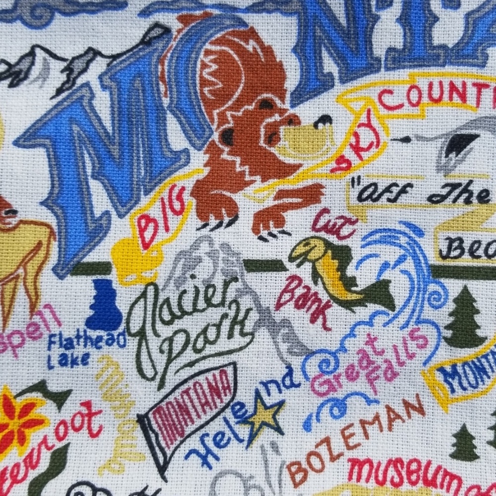 💗 'Montana' Hand Dish Towel ~ Geography